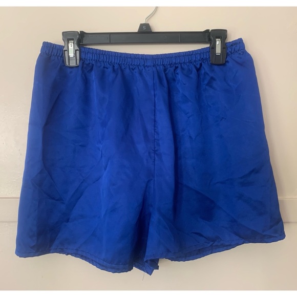 Metallic Cobalt Satin Sleep Shorts - Picture 4 of 4